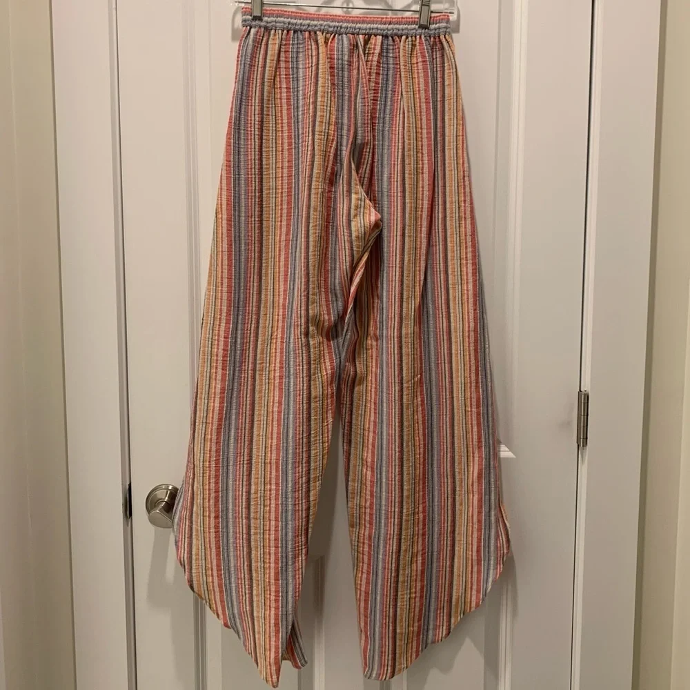 Anthropologie Pastel Striped Wide Leg Pants - Picture 7 of 7